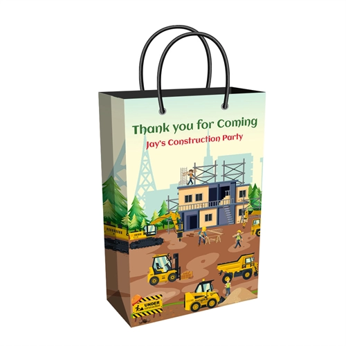 Construction Theme Tall Gift Bag – Plain or Personalized
